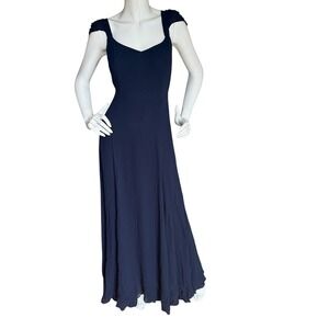 REFORMATION Maxi Dress in Navy size 4 with adjustable belt 100% viscose